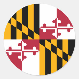 Maryland State Flag Stilvolle Grafik Runder Aufkleber