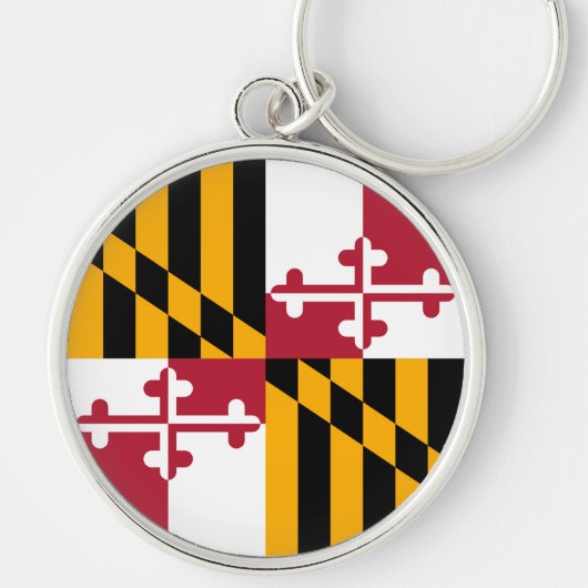 Maryland State Flag Stilvolle Grafik Schlüsselanhänger (Vorne)