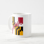 Maryland State Flag Stilvolles Display Kaffeetasse (Vorderseite Links)