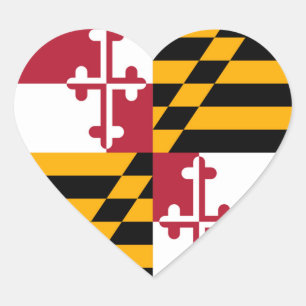 Maryland State Flag Style Decke Herz-Aufkleber