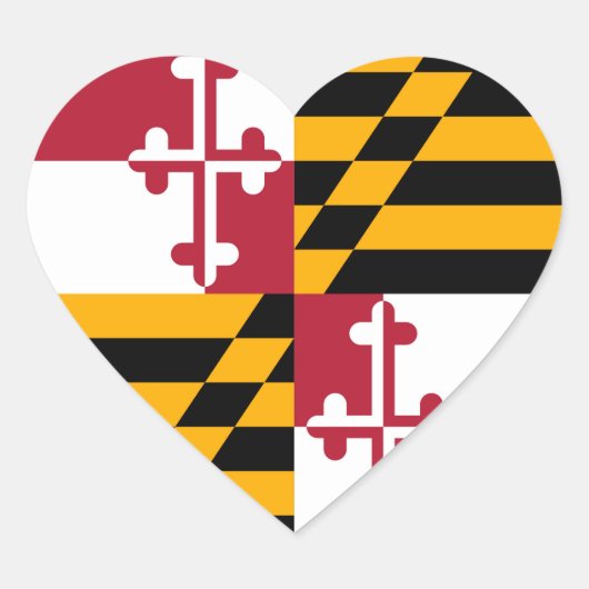 Maryland State Flag Style Decke Herz-Aufkleber (Vorderseite)