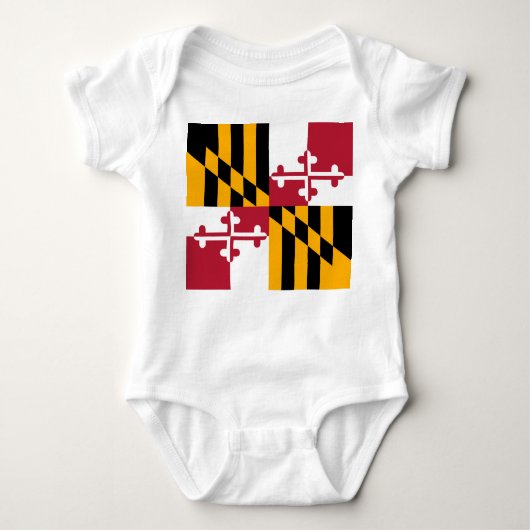 Maryland State Flag Stylish Baby Strampler (Vorderseite)