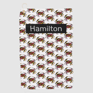 Maryland State Flag Swag Blue Crab Golfhandtuch