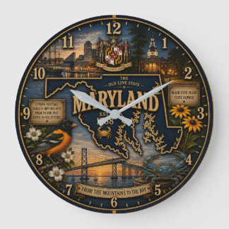 Maryland State Old Line State Chesapeake Bay Große Wanduhr