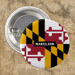 Maryland-Taste, patriotische Maryland-Flag-Mode Button<br><div class="desc">Buttons: Maryland & Maryland Flag - Liebe mein Land,  Reisen,  Urlaub,  Nationalpatrioten / Sportfans</div>