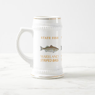 Maryland Territorium Fisch Der Streifenbarsch Bierglas