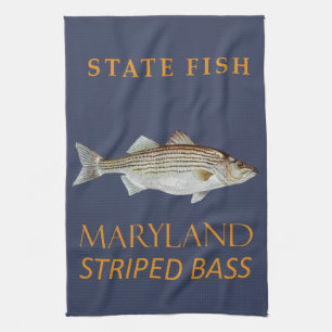 Maryland Territory Fischen Sie Den Streifenbarsch Geschirrtuch