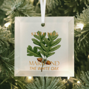 Maryland Territory Tree The White Oak Ornament Aus Glas