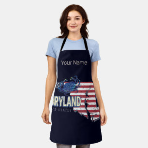 Maryland United Staaten Retro Staat Map Vintag USA Schürze