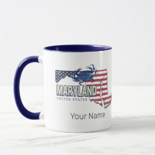 Maryland United Staaten Retro Staat Map Vintag USA Tasse