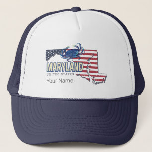 Maryland United Staaten Retro Staat Map Vintag USA Truckerkappe