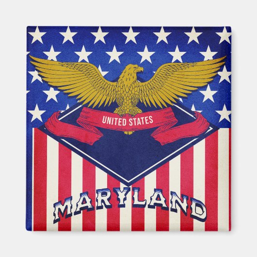 Maryland USA Flag Magnet (Vorne)