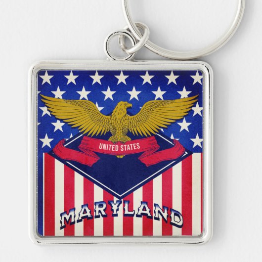 Maryland USA Flag Schlüsselanhänger (Vorne)