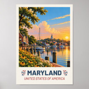 Maryland USA – Vintage Reiseplakat Poster