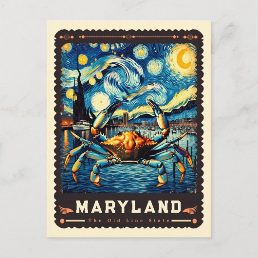 Maryland | Vincent Van Gogh Inspiriert Postkarte (Vorderseite)