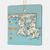 Maryland Vintag Map Keramikornament (Links)
