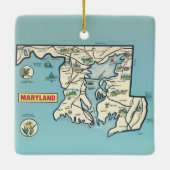 Maryland Vintag Map Keramikornament (Rückseite)