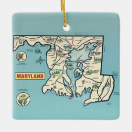 Maryland Vintag Map Keramikornament