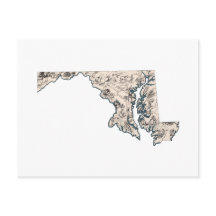 Maryland Vintag Picture Map Staat Chart