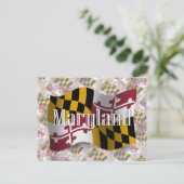 Maryland Waving Flag Postkarte (Stehend Vorderseite)
