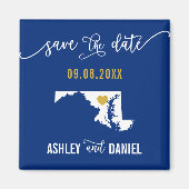 Maryland Wedding speichern die Datumskarte Magnet (Vorne)