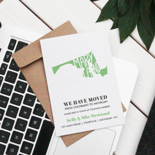 MARYLAND Wir haben neue Adresse Neue Zuhause versc Postkarte