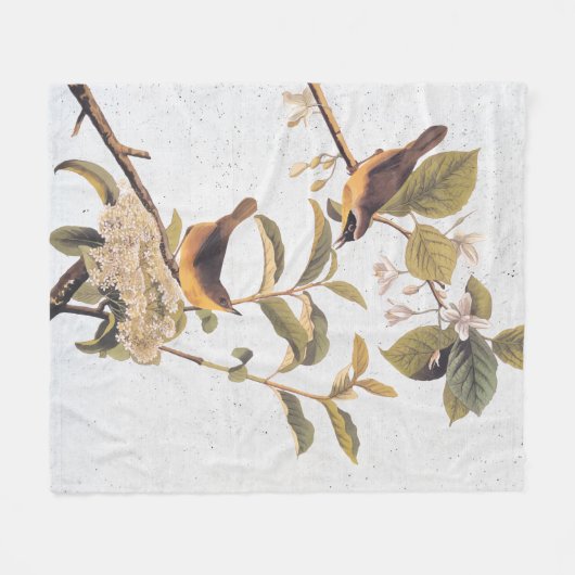 Maryland Yellowthroat Audubon Birds mit Blume Fleecedecke (Vorderseite (Horizontal))