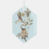 Maryland Yellowthroat Audubon Birds mit Blume Ornament Aus Glas (Vorderseite Links)