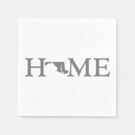 Maryland Zuhause Staat Gray Word Art Paper Party Serviette