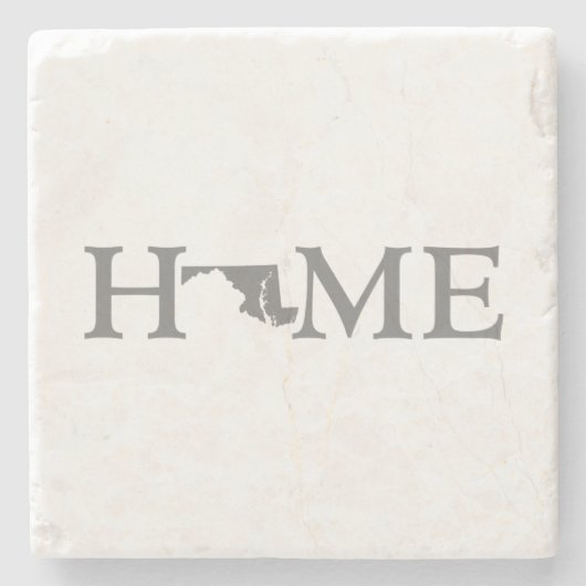 Maryland Zuhause Staat Map Shaped Letter Word Art Steinuntersetzer (Vorderseite)