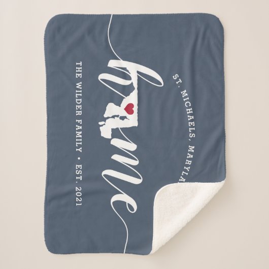 Maryland Zuhause Staat Personalisiert Sherpadecke (Vorderseite)