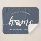 Maryland Zuhause Staat Personalisiert Sherpadecke (Vorderseite (Horizontal))