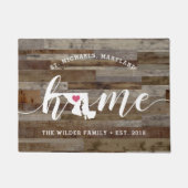 Maryland Zuhause Staat Personalisierte Holzaussich Fußmatte (Vorderseite)