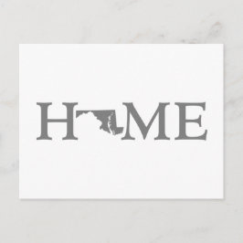 Maryland Zuhause Staat Shaped Letter Gray Word Art Postkarte
