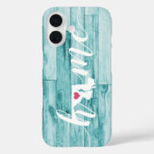 Maryland Zuhause Staat Turquoise Wood Look Case-Mate iPhone Hülle (Rückseite)