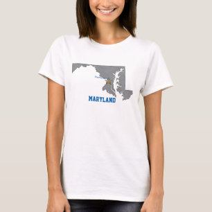 MARYLAND-Zuhause-Stadtpersonalisierte Karte T-Shirt