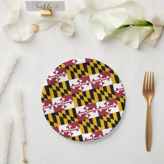Marylander Flag Design, Flag of Maryland Pappteller (Hochzeit)