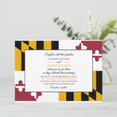 Marylander Flag, Flagge von Maryland Wedding Einladung (Stehend Vorderseite)
