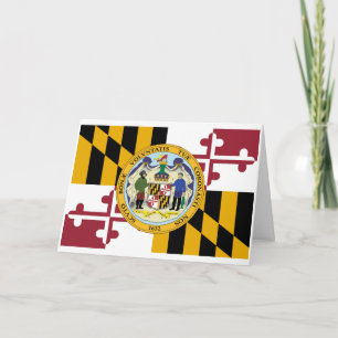 Marylander-Flagge & Siegel-Design, Flagge von Mary Karte