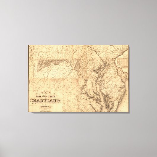MarylandPanoramic MapMaryland Leinwanddruck (Vorderseite)