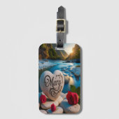 Mary's Heart in Mountain Valley Gepäckanhänger (Vorderseite Vertikal)