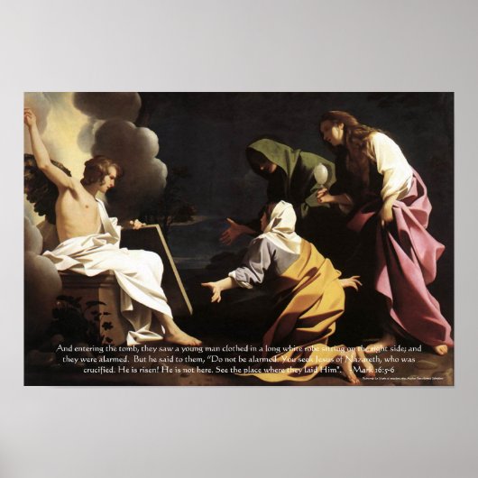 Marys, Jesus Tomb, er ist Bibelverse Artwork Poster (Vorne)