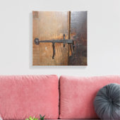 Mary's Schoolhouse Rustic Door Lock - Sudbury MA Leinwanddruck (Insitu (Wohnzimmer))