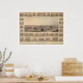 Marysville, Kalifornien, Panorama-Karte (2505A) Poster (Küche)