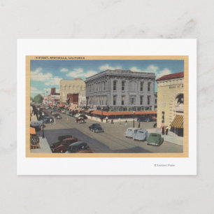 Marysville, Kalifornien Town View of D Street Postkarte