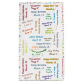 März, 13 Geburtstagsgeschenktasche Kleine Geschenktüte (Rückseite)