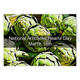 März 16. Karte des National Artichoke Hearts Day