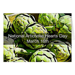 März 16. Karte des National Artichoke Hearts Day