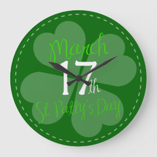 März 17. St. Patty's Day Celebration Große Wanduhr