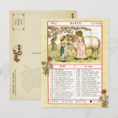 März 1884 Almanac. Aries, der Ram Postkarte (Vorne/Hinten)